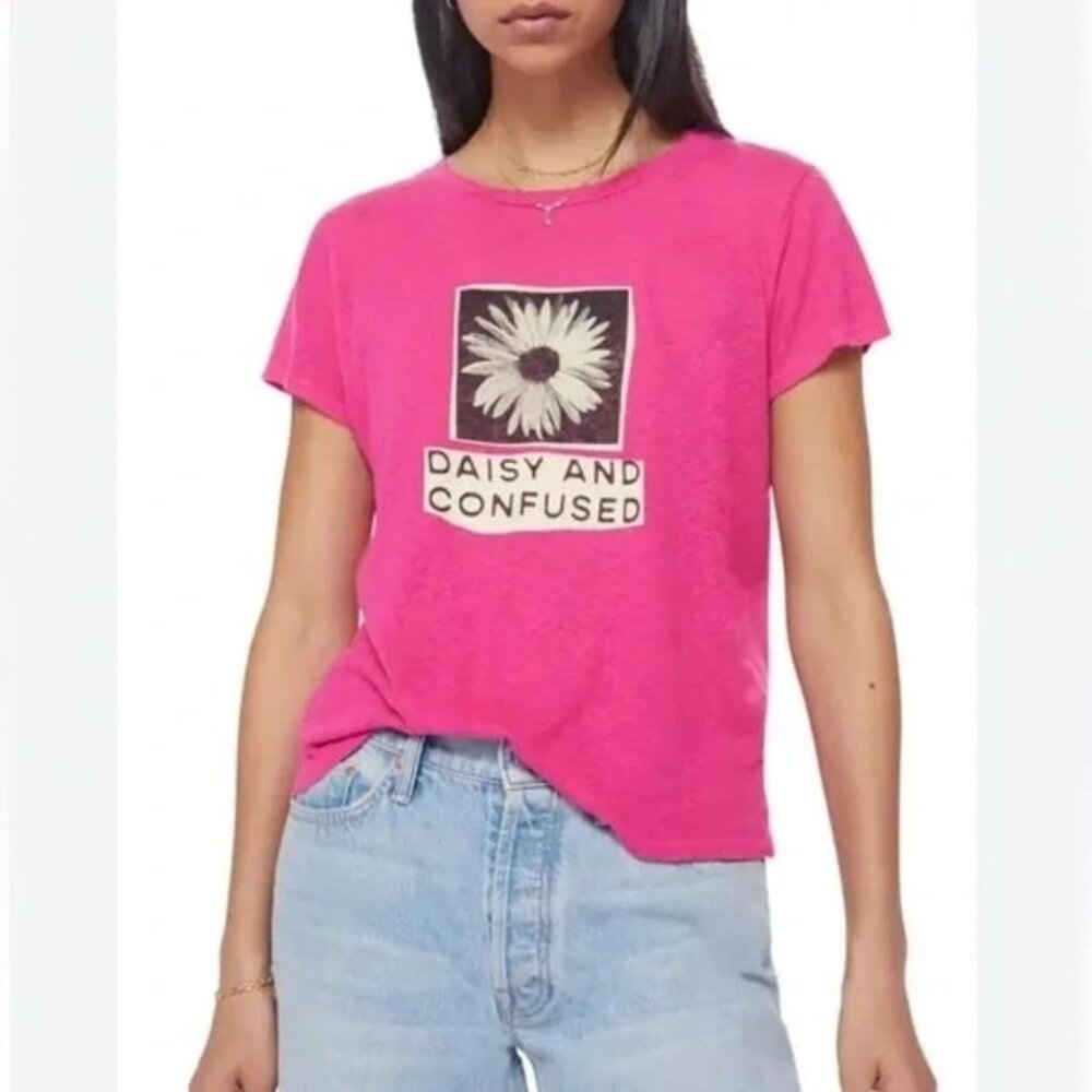 MOTHER Daisy and confused pink tee size XS